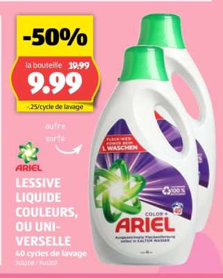 ARIEL Lessive Liquide Couleurs, ou Universelle