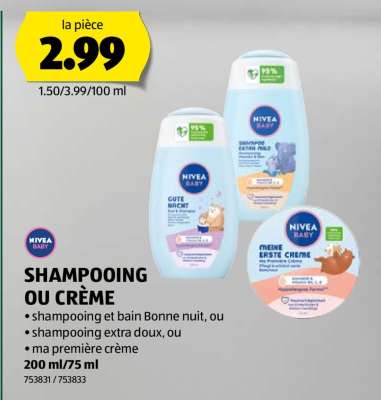NIVEA BABY SHAMPOOING OU CRÈME
