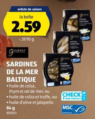 SARDINES DE LA MER BALTIQUE