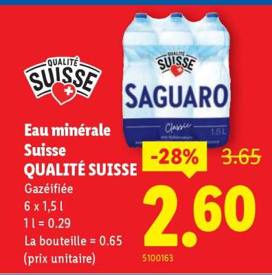 Eau minérale Suisse QUALITÉ SUISSE