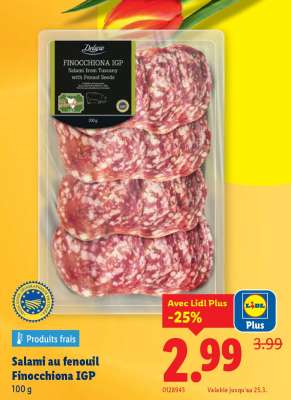 Salami au fenouil Finocchiona IGP
