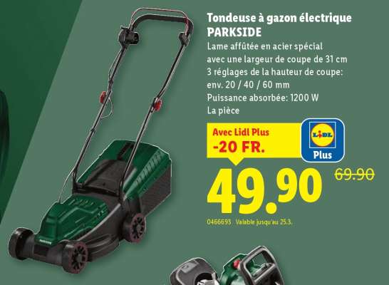 Tondeuse à gazon électrique PARKSIDE