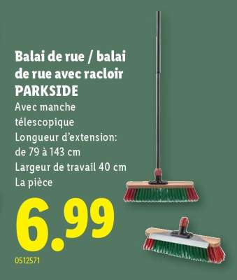 Balai de rue / balai de rue avec racloir Parkside