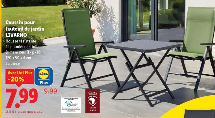 Coussin pour fauteuil de jardin LIVARNO