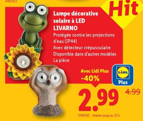 Lampe décorative solaire à LED LIVARNO