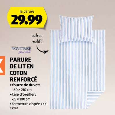 Parure de lit en coton renforcé