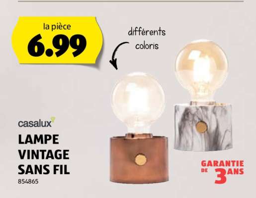 LAMPE VINTAGE SANS FIL