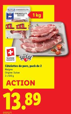 Côtelettes de porc, pack de 2