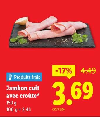 Jambon cuit avec croûte