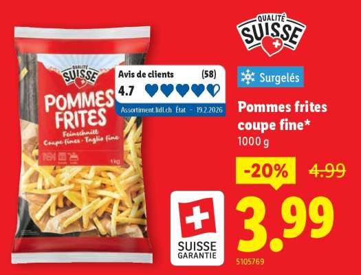 Pommes frites coupe fine