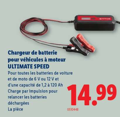 Chargeur de batterie pour véhicules à moteur Ultimate Speed