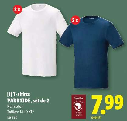 T-shirts PARKSIDE, set de 2
