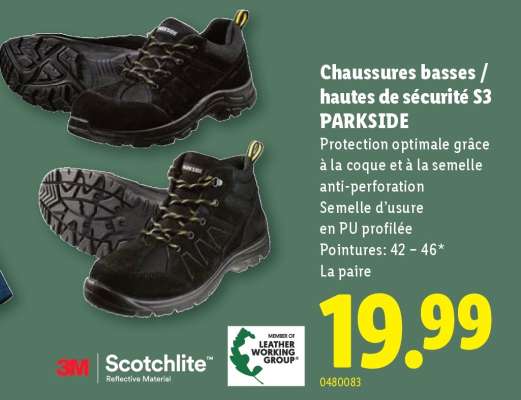 Chaussures basses / hautes de sécurité S3 PARKSIDE