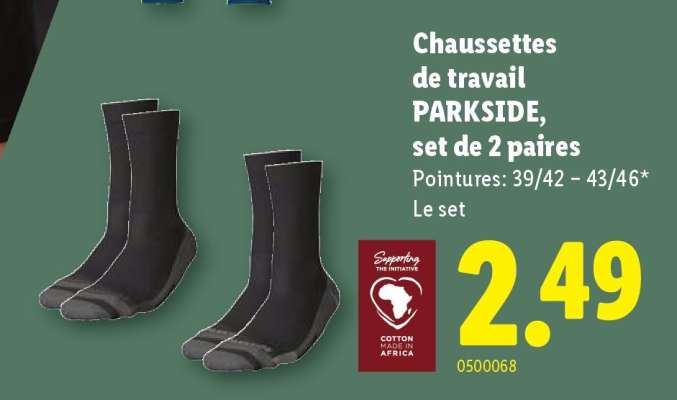 Chaussettes de travail PARKSIDE, set de 2 paires
