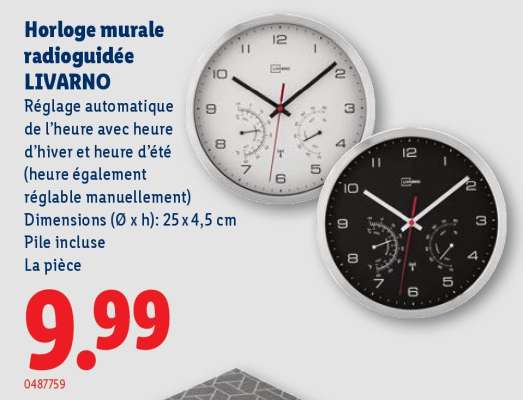 Horloge murale radioguidée LIVARNO