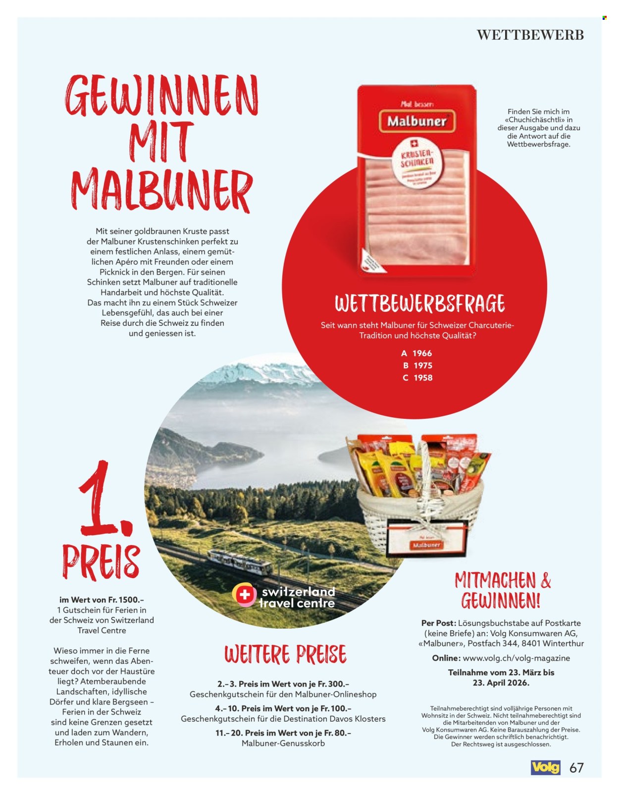 Catalogue Volg - 1.4.2026 - 30.4.2026. Page 67. Page 67