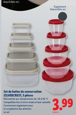 Set de boîtes de conservation SILVERCREST, 5 pièces