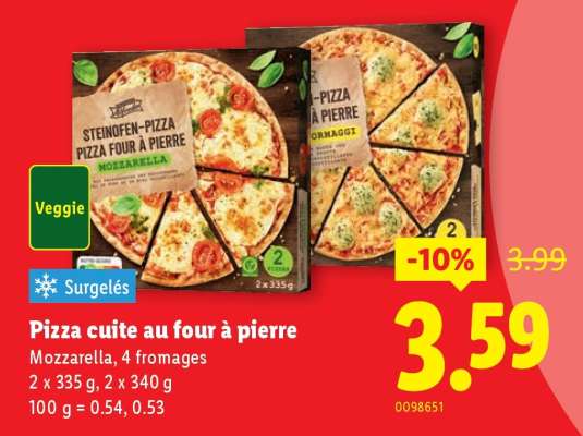 Pizza cuite au four à pierre