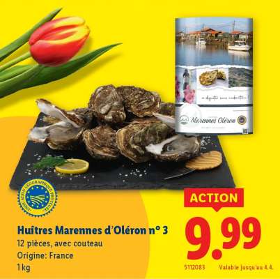 Huîtres Marennes d'Oléron n° 3