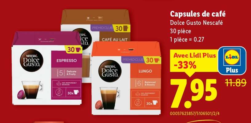 Capsules de café Dolce Gusto Nescafé