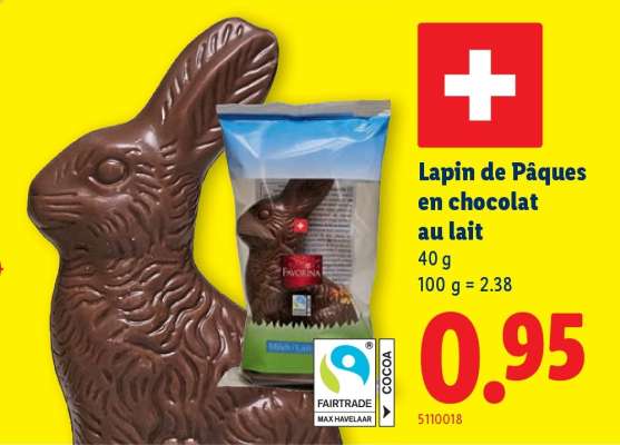 Lapin de Pâques en chocolat au lait