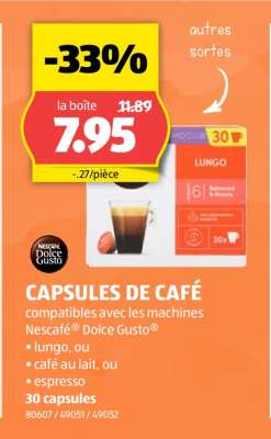 CAPSULES DE CAFÉ