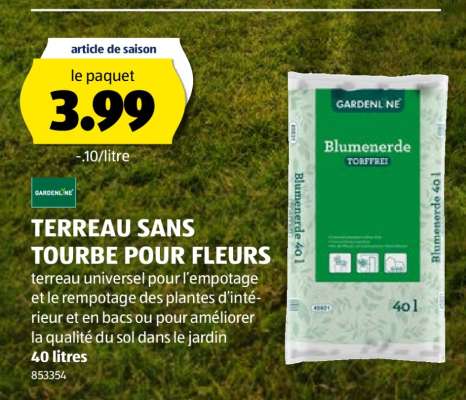 TERREAU SANS TOURBE POUR FLEURS