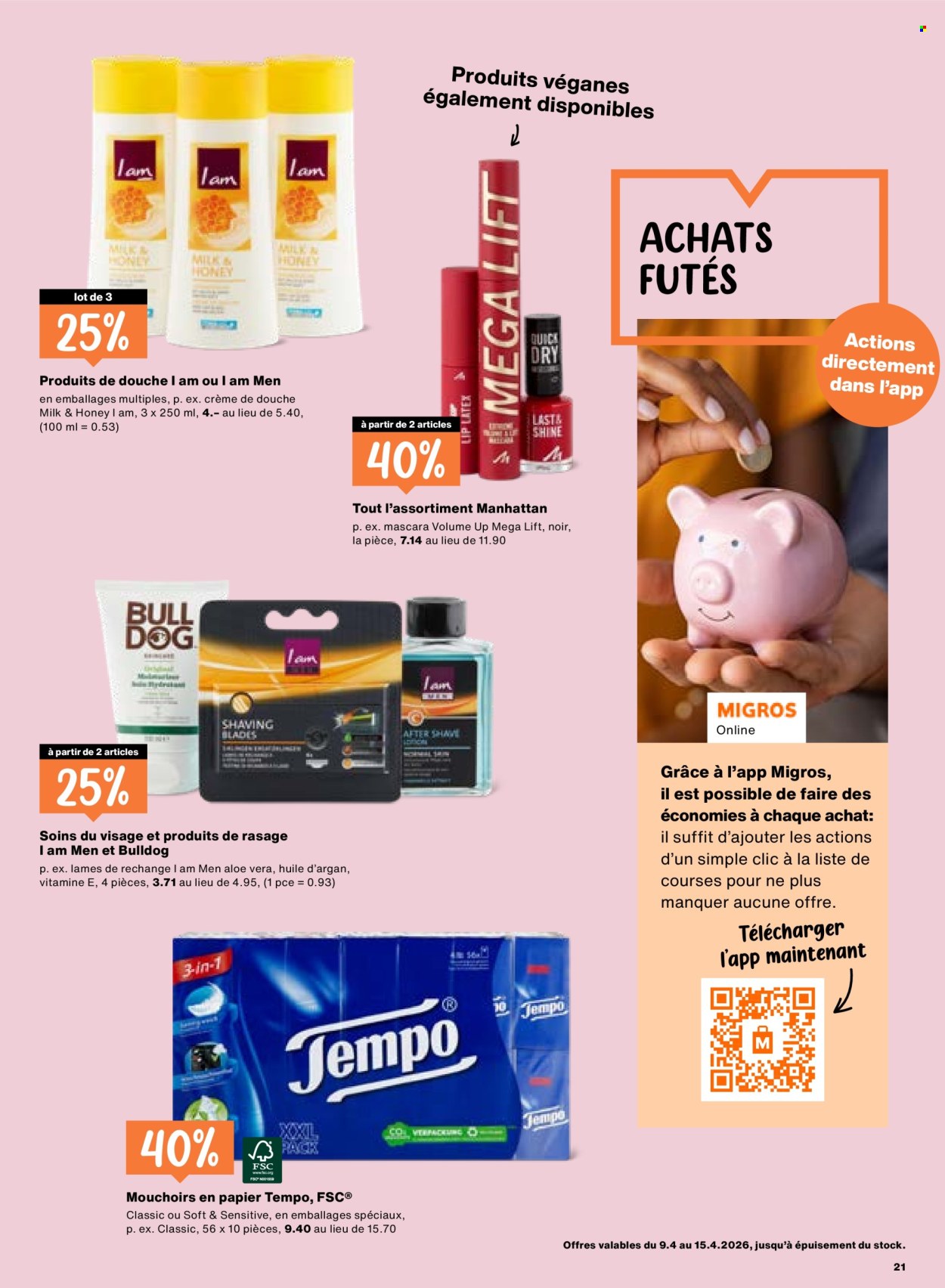 Catalogue Migros - 9.4.2026 - 15.4.2026. Page 21. Page 21