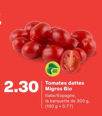 Tomates dattes Migros Bio