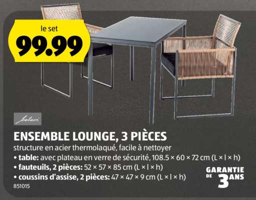 ENSEMBLE LOUNGE, 3 PIÈCES