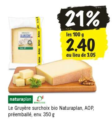 Le Gruyère surchoix bio Naturaplan