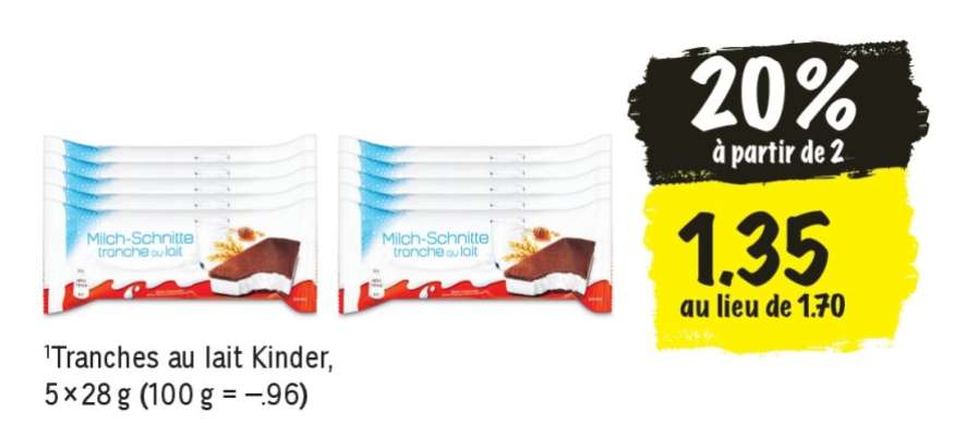 Tranches au lait Kinder