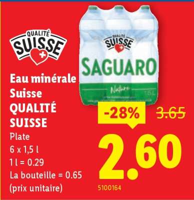 Eau minérale Suisse QUALITÉ SUISSE