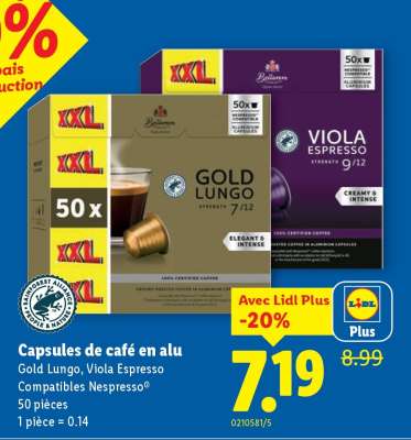 Capsules de café en alu