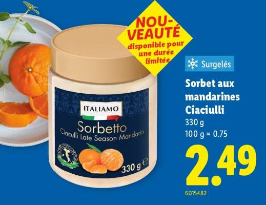 Sorbet aux mandarines Ciaculli