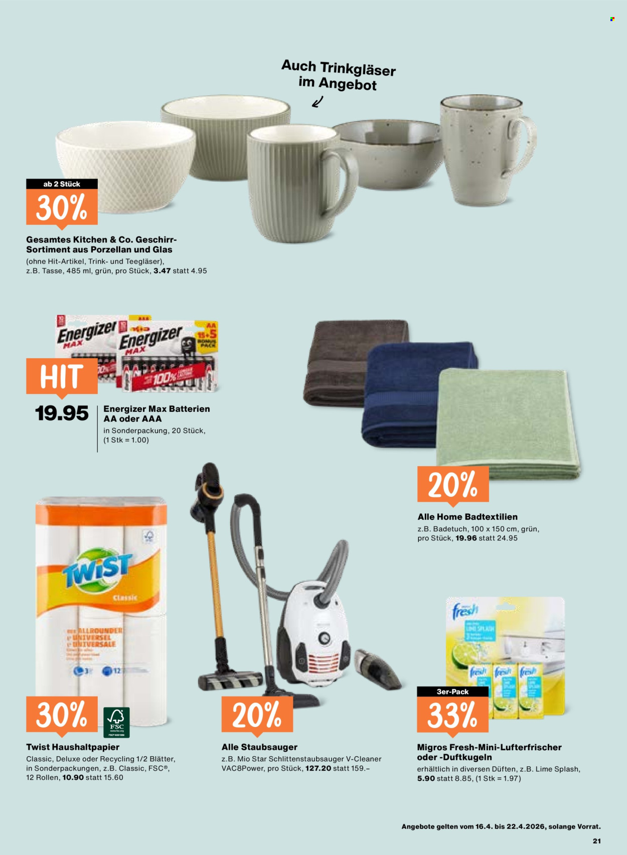 Catalogue Migros - 16.4.2026 - 22.4.2026. Page 21. Page 21