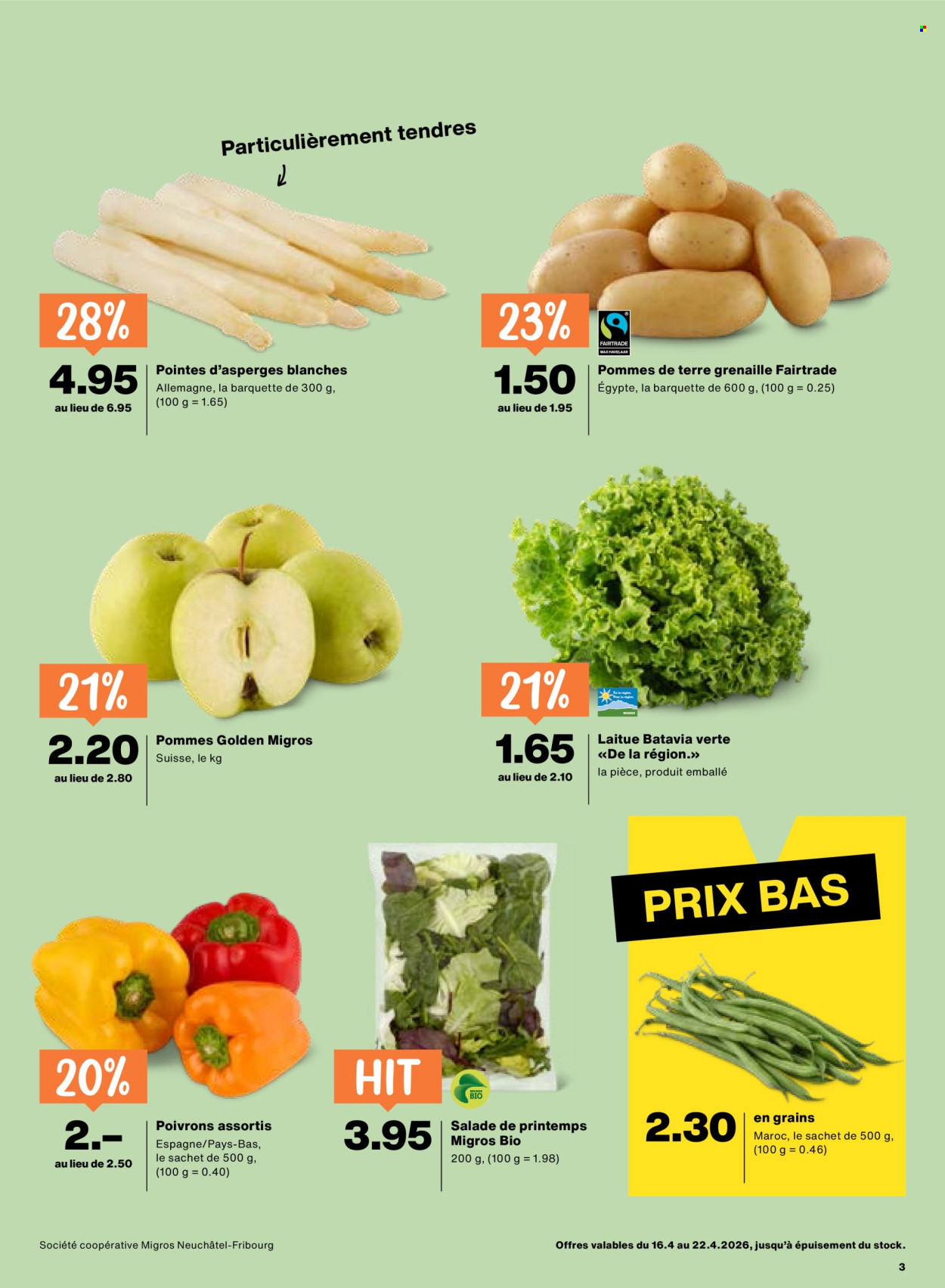 Catalogue Migros - 16.4.2026 - 22.4.2026. Page 3. Page 3