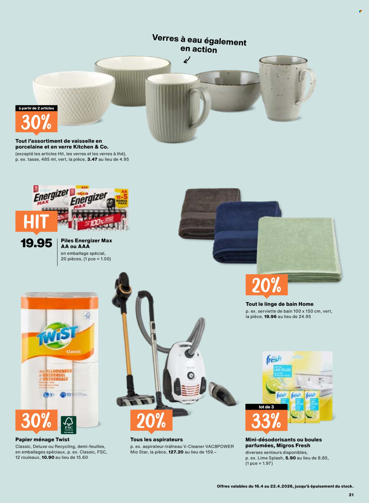 Catalogue Migros - 16.4.2026 - 22.4.2026. Page 21. Page 21