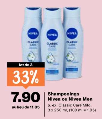 Shampooings Nivea ou Nivea Men