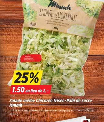 Salade mêlée Chicorée frisée-Pain de sucre Mmmh