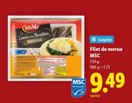 Filet de morue MSC