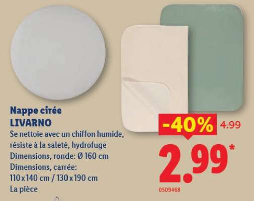 Nappe cirée LIVARNO