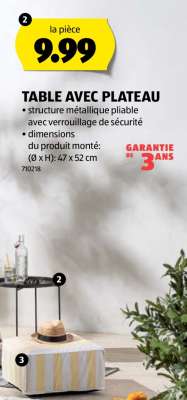 TABLE AVEC PLATEAU