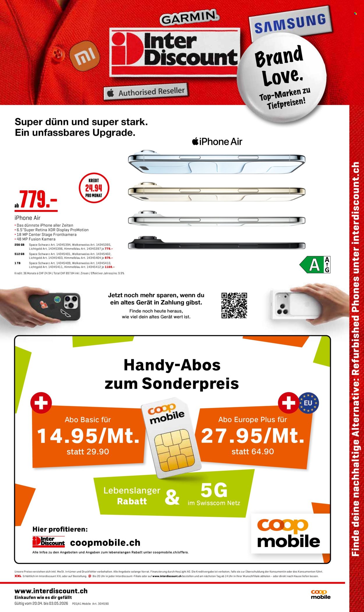 Catalogue Interdiscount - 20.4.2026 - 3.5.2026. Page 1. Page 1