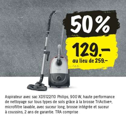 Aspirateur avec sac XD5122/10 Philips