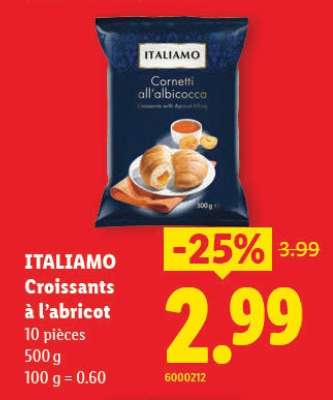 ITALIAMO Croissants à l'abricot