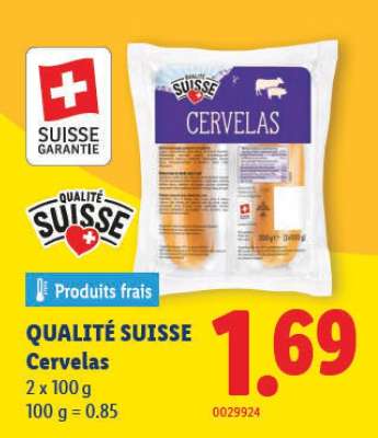 QUALITÉ SUISSE Cervelas