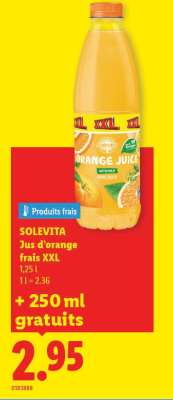 SOLEVITA Jus d'orange frais XXL