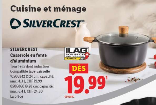 SILVERCREST Casserole en fonte d'aluminium