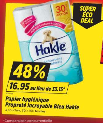 Papier hygiénique Propreté incroyable Bleu Hakle